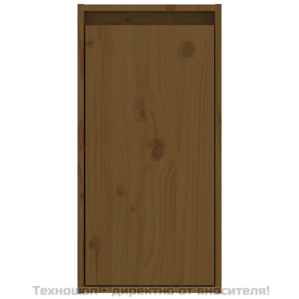 Стенни шкафове, 2 бр, меденокафяви, 30x30x60 см, бор масив