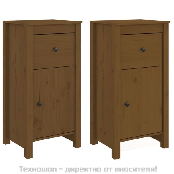 Сайдборди, 2 бр, меденокафяви, 40x35x80 см, бор масив