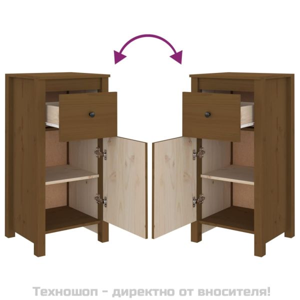 Сайдборди, 2 бр, меденокафяви, 40x35x80 см, бор масив