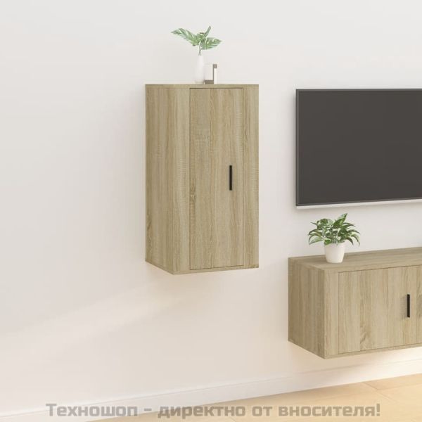 ТВ шкаф за стенен монтаж, сонома дъб, 40x34,5x80 см