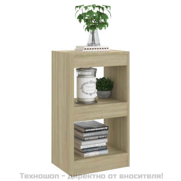 Библиотека/разделител за стая, дъб сонома, 40x30x72 см