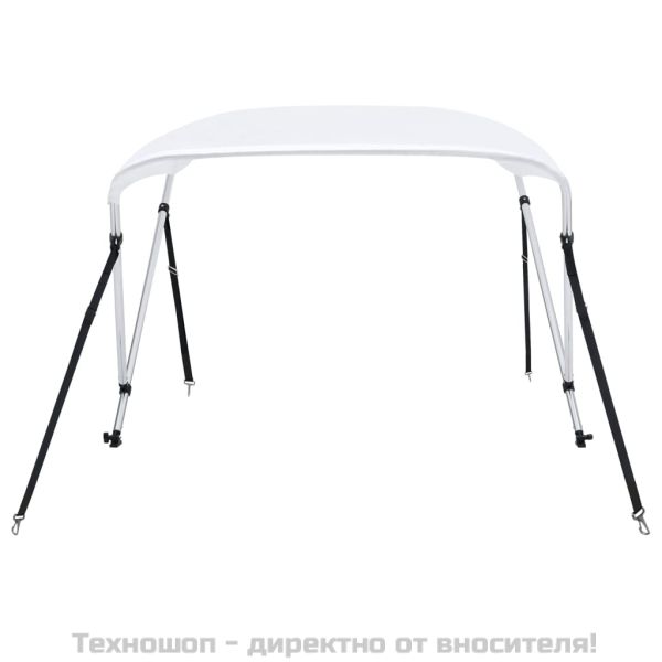 Тента за лодка, 2 дъги, бяла, 150x120x110 см