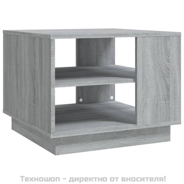 Кафе маса, сив сонома, 55x55x43 см, инженерно дърво