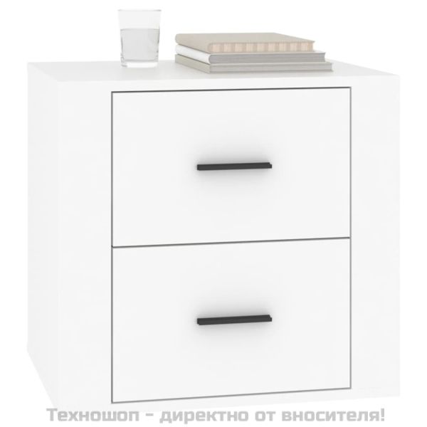 Нощно шкафче, бяло, 50x39x47 см