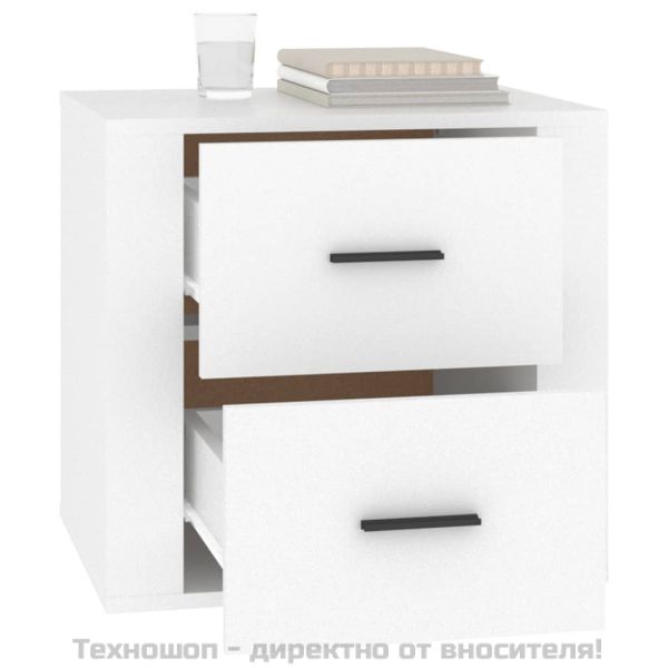 Нощно шкафче, бяло, 50x39x47 см