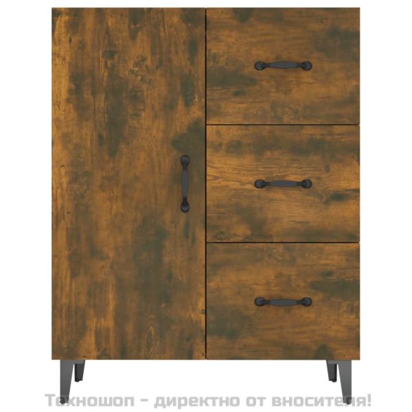 Сайдборд, опушен дъб, 69,5x34x90 см, инженерно дърво