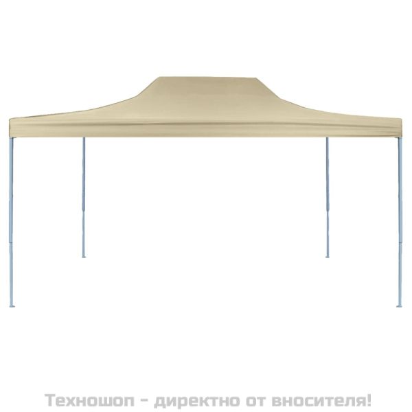 Професионална сгъваема парти шатра, 3х4 м, стомана, кремава