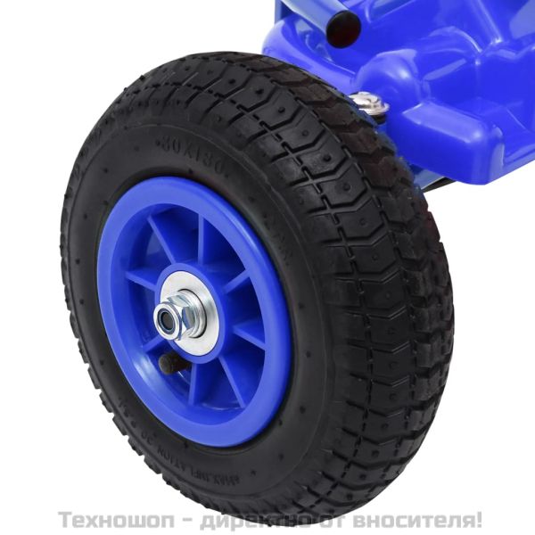 Детски картинг с педали и гуми, син