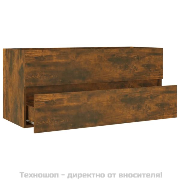 Шкаф за мивка, опушен дъб, 100x38,5x45 см, инженерно дърво