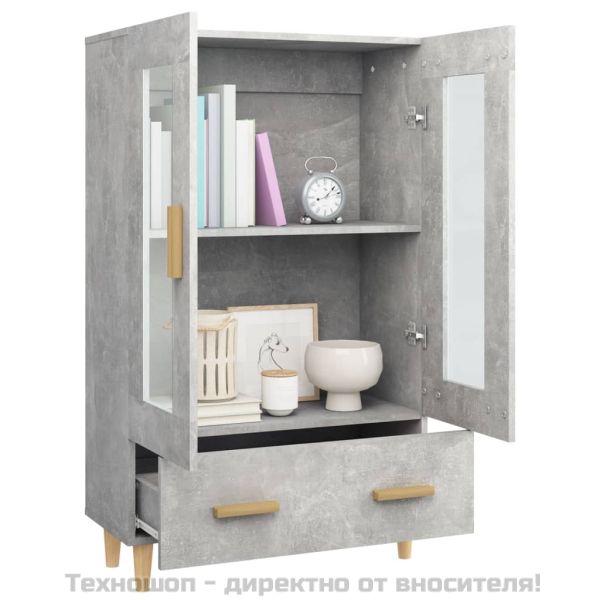 Висок шкаф, бетонно сив, 70x31x115 см, инженерно дърво