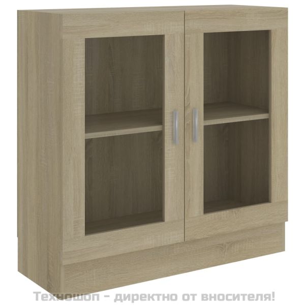 Шкаф витрина, дъб сонома, 82,5x30,5x80 см, ПДЧ
