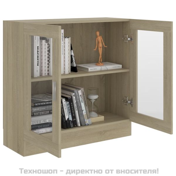Шкаф витрина, дъб сонома, 82,5x30,5x80 см, ПДЧ
