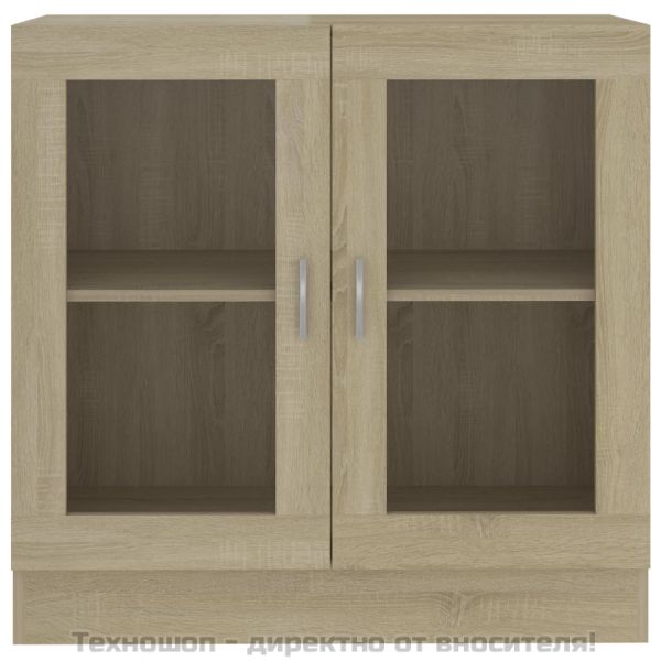 Шкаф витрина, дъб сонома, 82,5x30,5x80 см, ПДЧ