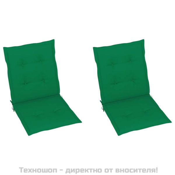 Възглавници за столове 2 бр зелени 100x50x3 см Оксфорд плат