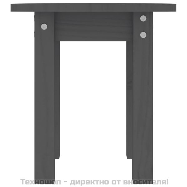 Кафе маса, сива, Ø 35x35 см, борово дърво масив