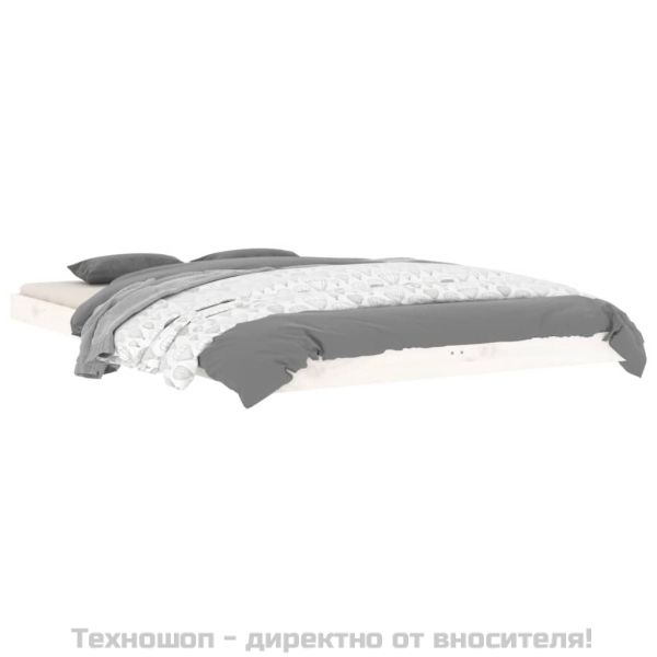 Рамка за легло бяла 120x190 см Small Double масивно дърво бор