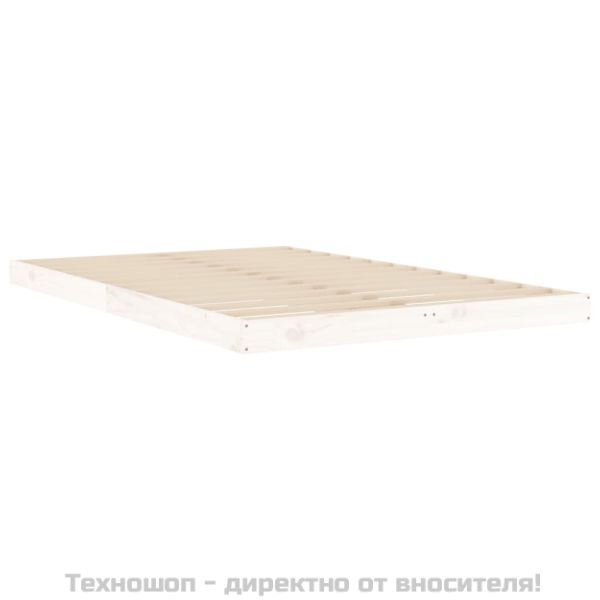 Рамка за легло бяла 120x190 см Small Double масивно дърво бор