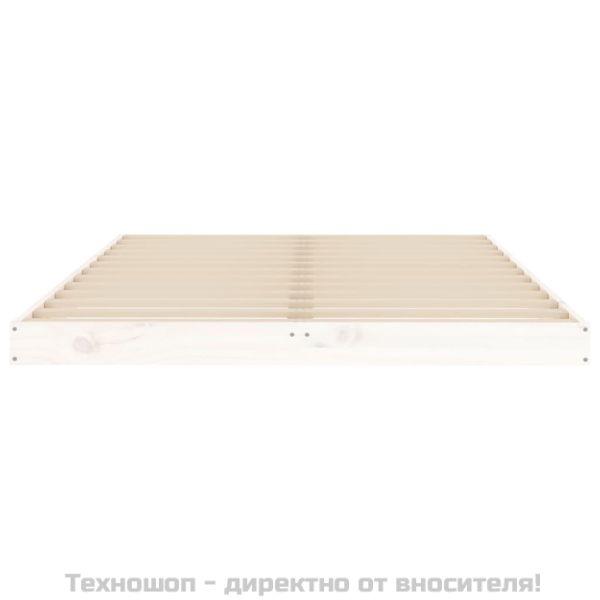 Рамка за легло бяла 120x190 см Small Double масивно дърво бор