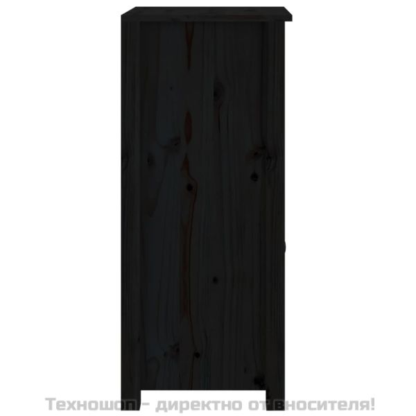 Сайдборд, черен, 40x35x80 см, бор масив