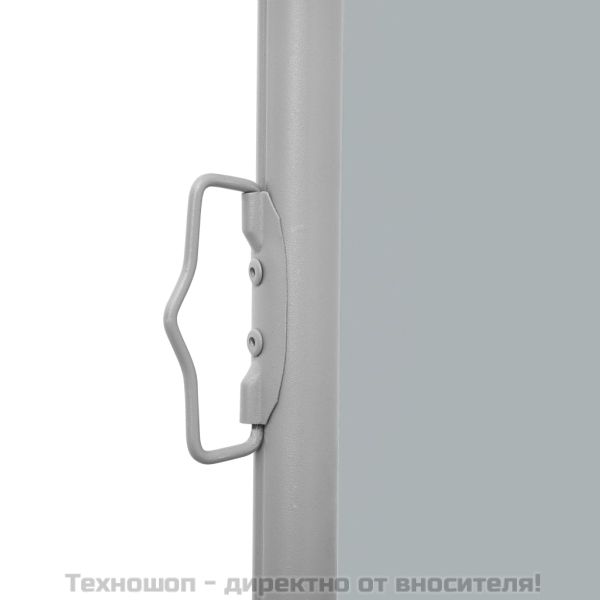 прибираща се странична тента, 160х600 см, сива