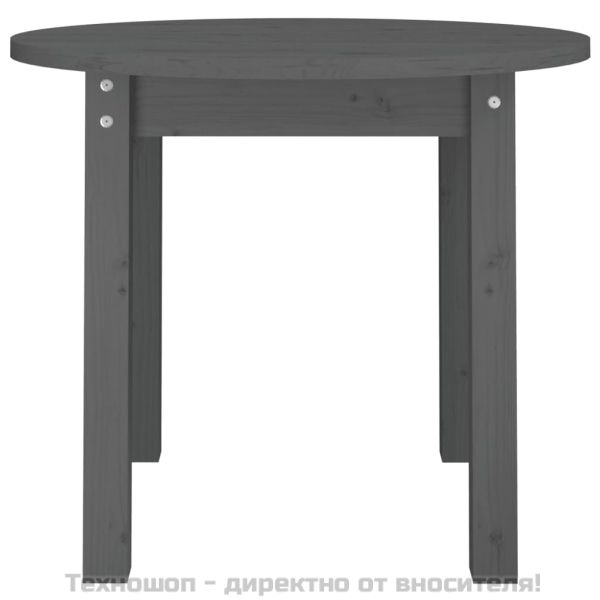 Кафе маса, сива, Ø 55x45 см, борово дърво масив
