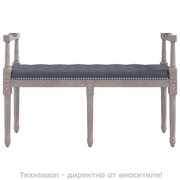 Пейка, тъмносива, 110x40x70 см, кадифе