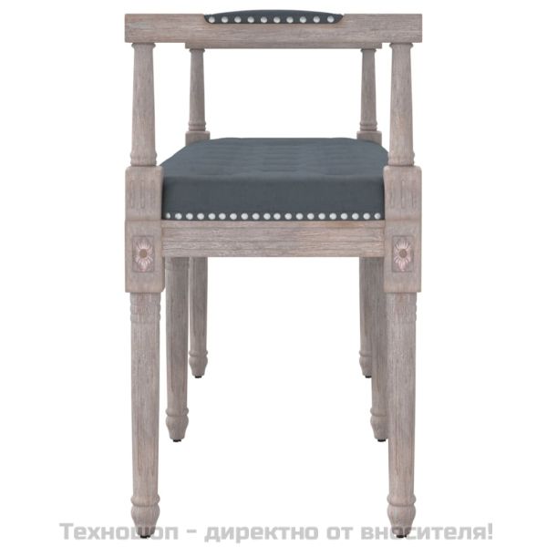 Пейка, тъмносива, 110x40x70 см, кадифе