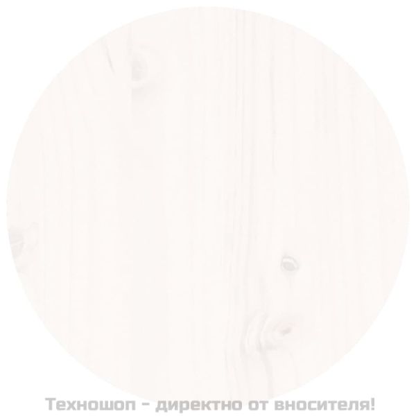 Кафе маса, бяла, Ø 35x35 см, борово дърво масив