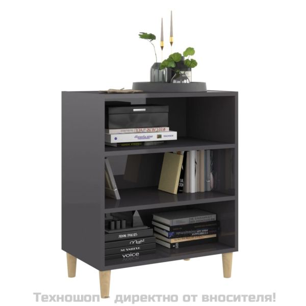 Бюфет, сив гланц, 57x35x70 см, инженерно дърво