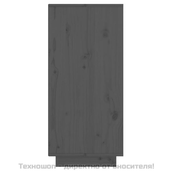 Сайдборд, сив, 60x34x75 см, бор масив