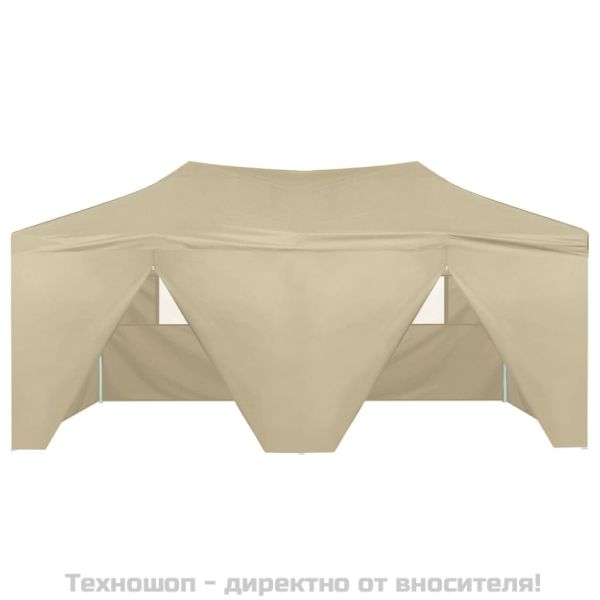 Сгъваема парти шатра с 4 странични стени 3х6 м стомана кремава