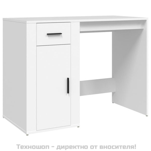 Бюро, бяло, 100x49x75 см, инженерно дърво