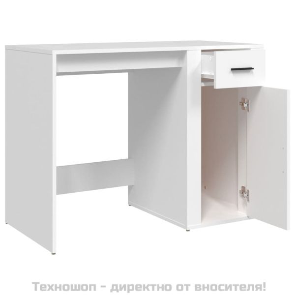 Бюро, бяло, 100x49x75 см, инженерно дърво