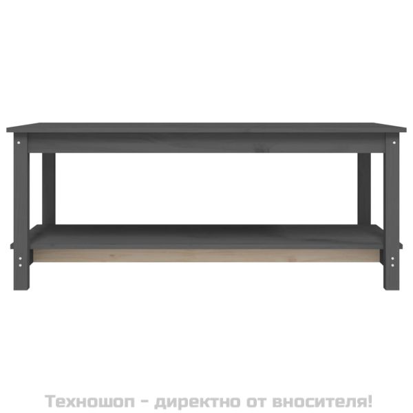 Кафе маса, сива, 110x55x45 см, борово дърво масив