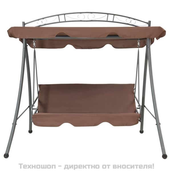 Конвертируема градинска люлка със сенник, кафе