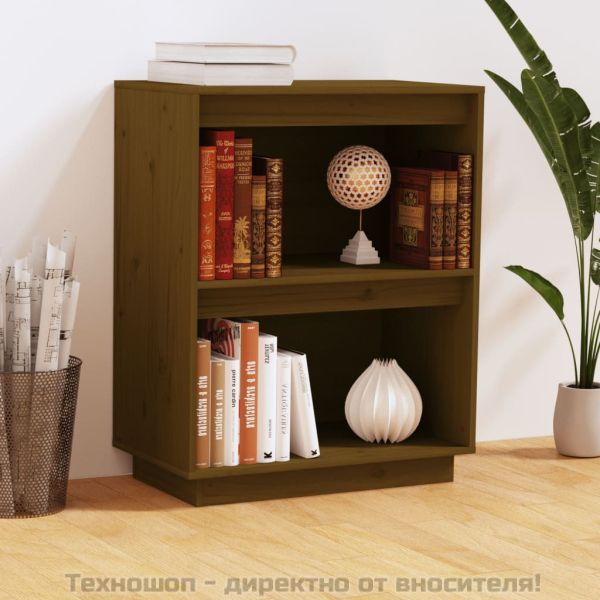 Конзолен шкаф, меденокафяв, 60x34x75 см, бор масив