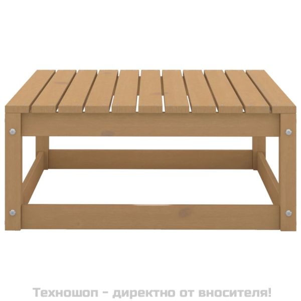 Градинска табуретка, 70x70x30 см, меденокафява, бор масив