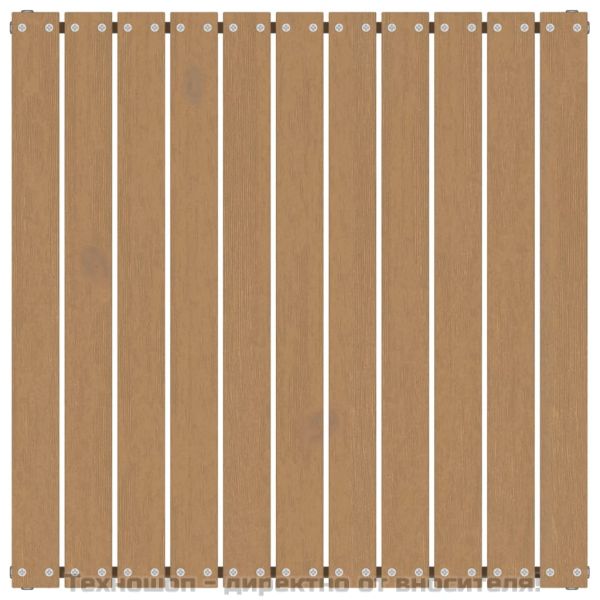 Градинска табуретка, 70x70x30 см, меденокафява, бор масив