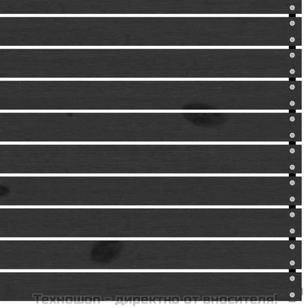 Градински ъглов диван, черен, бор масив