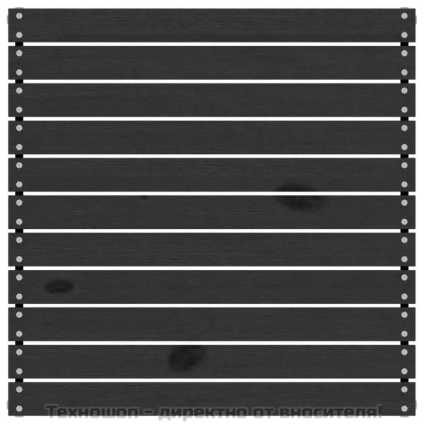 Градинска табуретка, черна, борово дърво масив