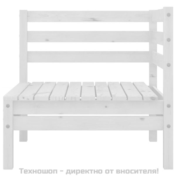 Градински ъглови дивани, 2 бр, бели, бор масив
