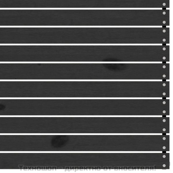 Градински лаундж комплект, 3 части, бор масив, черен