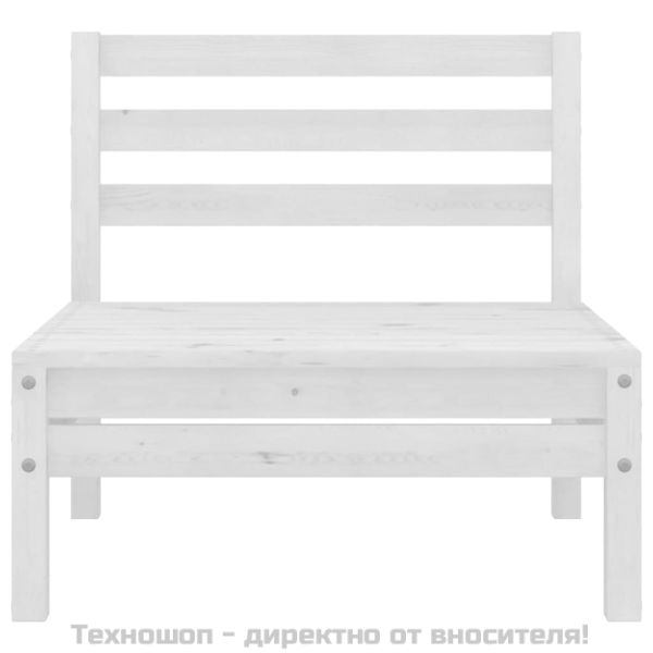 Градински средни дивани, 4 бр, бели, бор масив