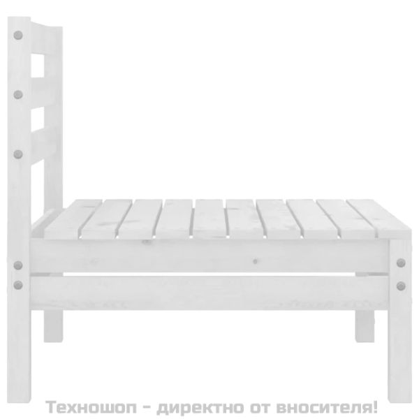 Градински средни дивани, 4 бр, бели, бор масив