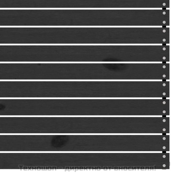 Градински среден диван, черен, бор масив