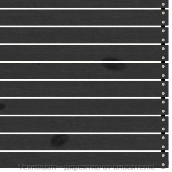 Градински средни дивани, 4 бр, черни, бор масив