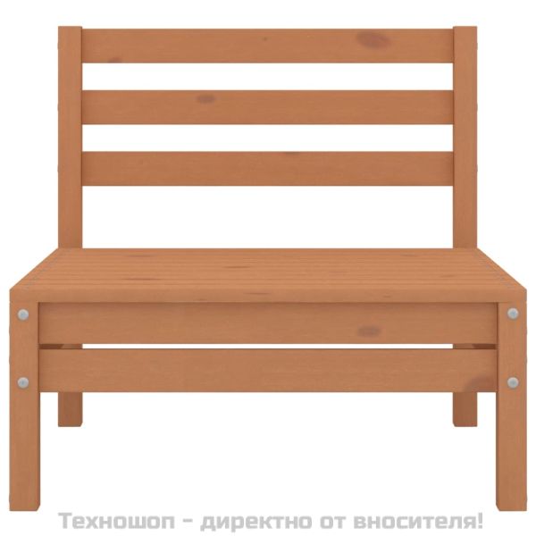 Градински лаундж комплект, 4 части, бор масив, меденокафяв