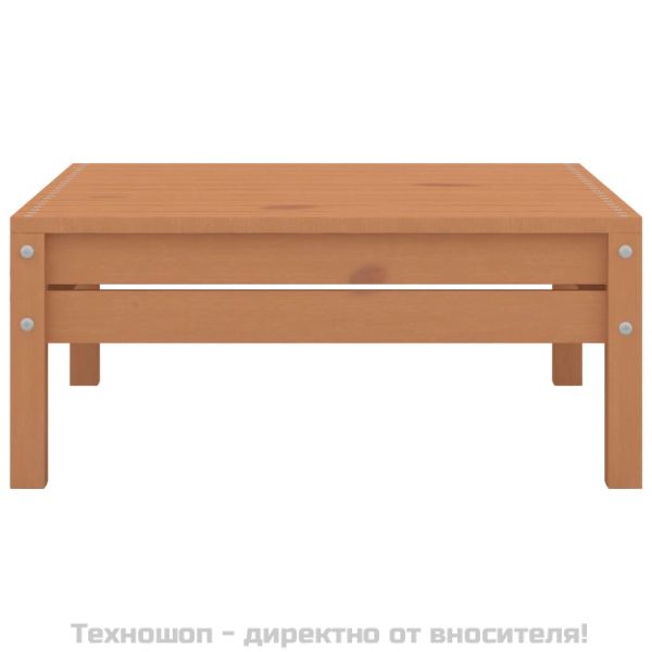 Градински лаундж комплект, 4 части, бор масив, меденокафяв