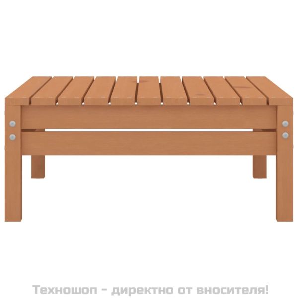 Градински лаундж комплект, 4 части, бор масив, меденокафяв