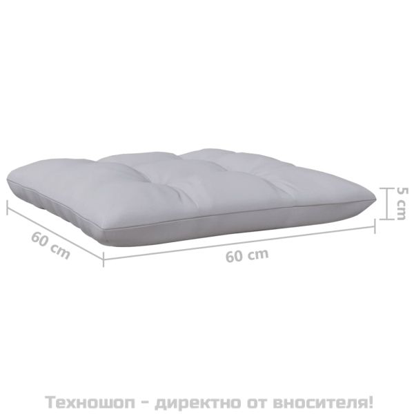 Градински лаундж комплект 3 части сиви възглавници бор масив